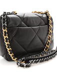 Lambskin Quilted Medium CHNL 19 Flap Dark Brown