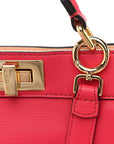 Vitello Seta Shiny Nappa Small Peekaboo I SEE U Satchel Lampone Light Rose