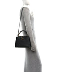 Taurillon Embellished Flower Handle Capucines BB Black