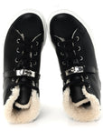 Calfskin Woolskin Daydream Sneakers 39 Black Ecru