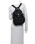 Tessuto Nylon Vela Cinch Backpack Black