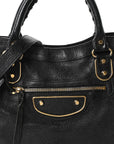 Chevre Gold Metallic Edge Hardware City Black