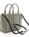 Calfskin Small The Monogram Tote Black White