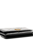 Lambskin Quilted CHNL 19 Wallet On Chain WOC Black