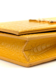 Calfskin Crocodile Embossed Kate Monogram Tassel Chain Wallet Saffron