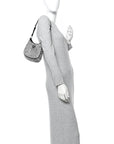 Satin Crystal Cleo Adjustable Strap Shoulder Bag Metal