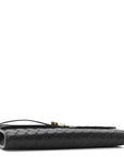 Nappa Intrecciato Long Andiamo Top Handle Clutch Black