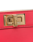 Vitello Seta Shiny Nappa Small Peekaboo I SEE U Satchel Lampone Light Rose