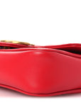 Calfskin Matelasse Super Mini GG Marmont Shoulder Bag Hibiscus Red