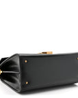 Smooth Calfskin Medium Classic Monogram Cassandra Top Handle Black