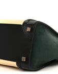 Baby Grained Calfskin Nubuck Micro Tri-Color Luggage Teal