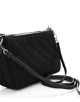 Nylon Tessuto Impuntu Quilted Crossbody Bag Black