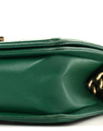 Lambskin Quilted Small Boy Flap Green