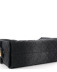 Washed Denim Quilted Mini CHNL 25 Handbag Black