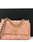 Lambskin Quilted Medium CHNL 19 Flap Beige