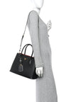 Saffiano Cuir Small Double Bag Black Fuoco