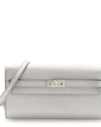 Metallic Chevre Chamkilight Kelly Wallet To Go Argent