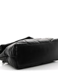 Lambskin Quilted Monogram Monochrome Small Loulou Puffer Chain Satchel Black