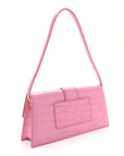 Calfskin Crocodile Embossed Le Bambino Long Pink
