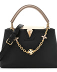 Taurillon Flower Chain Capucines MM Black Galet Gray Pearly Cream