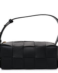 Lambskin Maxi Intrecciato Small Brick Cassette Bag Black