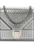 Metallic Patent Micro-Cannage D1ORama Wallet on Chain Pouch Silver