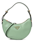 Soft Calfskin Arque Shoulder Bag Acquamarina
