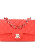 Lambskin Quilted Mini Rectangular Flap Red