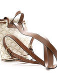 Triomphe Canvas Calfskin Mini Folco Backpack White