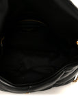 Lambskin Quilted Small Loulou Puffer Monogram Chain Satchel Black