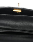 Lambskin Quilted Mini Rectangular Flap Black