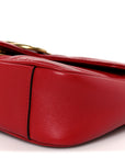 Calfskin Matelasse Mini GG Marmont Shoulder Bag Hibiscus Red