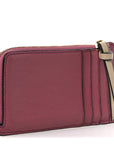 Soft Grained Calfskin Coin Card Holder Plumrose Ebony