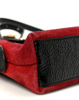 Suede Patent Web GG Small Ophidia Dome Shoulder Bag Hibiscus Red