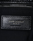 Crocodile Embossed Lambskin Monogram Medium Niki Chain Satchel Black