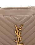 Calfskin Matelasse Monogram Lou Camera Bag Dark Beige