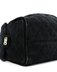 Suede Quilted Small CHNL 25 Handbag Black