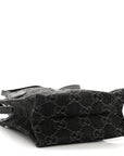 Denim Cuoio Harness GG Monogram Mini Ophidia Tote Bag Black Medium Grey