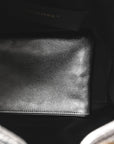 Metallic Caviar Quilted Medium CHNL 25 Handbag Silver