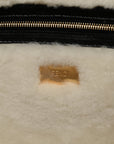 Lambskin Sheepskin Fur Large Baguette Black