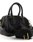 Saffiano Lux Mini Boston Crossbody Bag Black