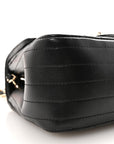 Lambskin Chevron Quilted Mini Square Flap Black