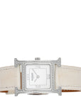 Stainless Steel Alligator Diamond Bezel Mother of Pearl 21mm Heure H Hour Quartz Watch Blanc
