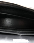 Shiny Calfskin Monochrome Crocodile Embossed Hourglass Chain Bag Black