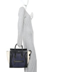 Velluto Calfskin Mini Tri-Color Luggage Navy