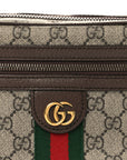Soft GG Supreme Monogram Medium Ophidia Belt Bag Dark Brown