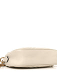 Calfskin Matelasse Small GG Marmont Chain Shoulder Bag White