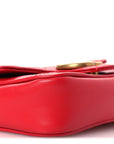 Calfskin Matelasse Super Mini GG Marmont Shoulder Bag Hibiscus Red