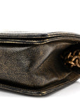 Cracked Metallic Calfskin Quilted Medium Boy Flap Gold