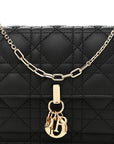 Lambskin Cannage Chain My D1OR Daily Chain Pouch Black
